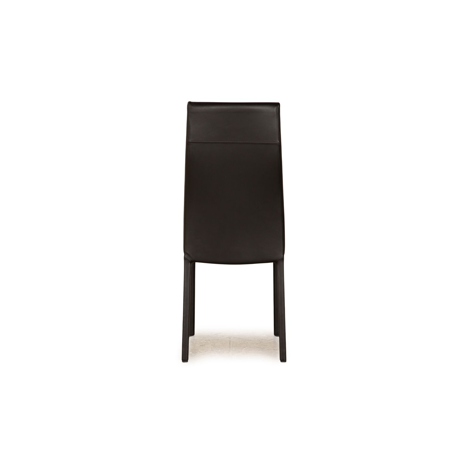 Set Of 8 Bonaldo Milena Leather Chairs Black Dining Room photo vintage