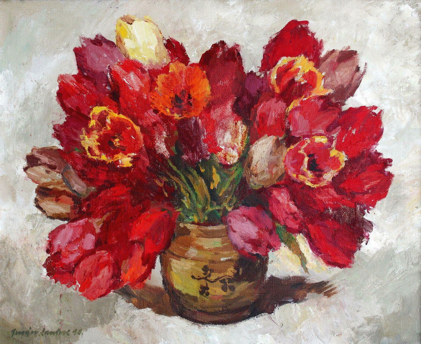 Jurgis Skulme Tulips. 1996. Oil On Canvas, 81х100 Cm