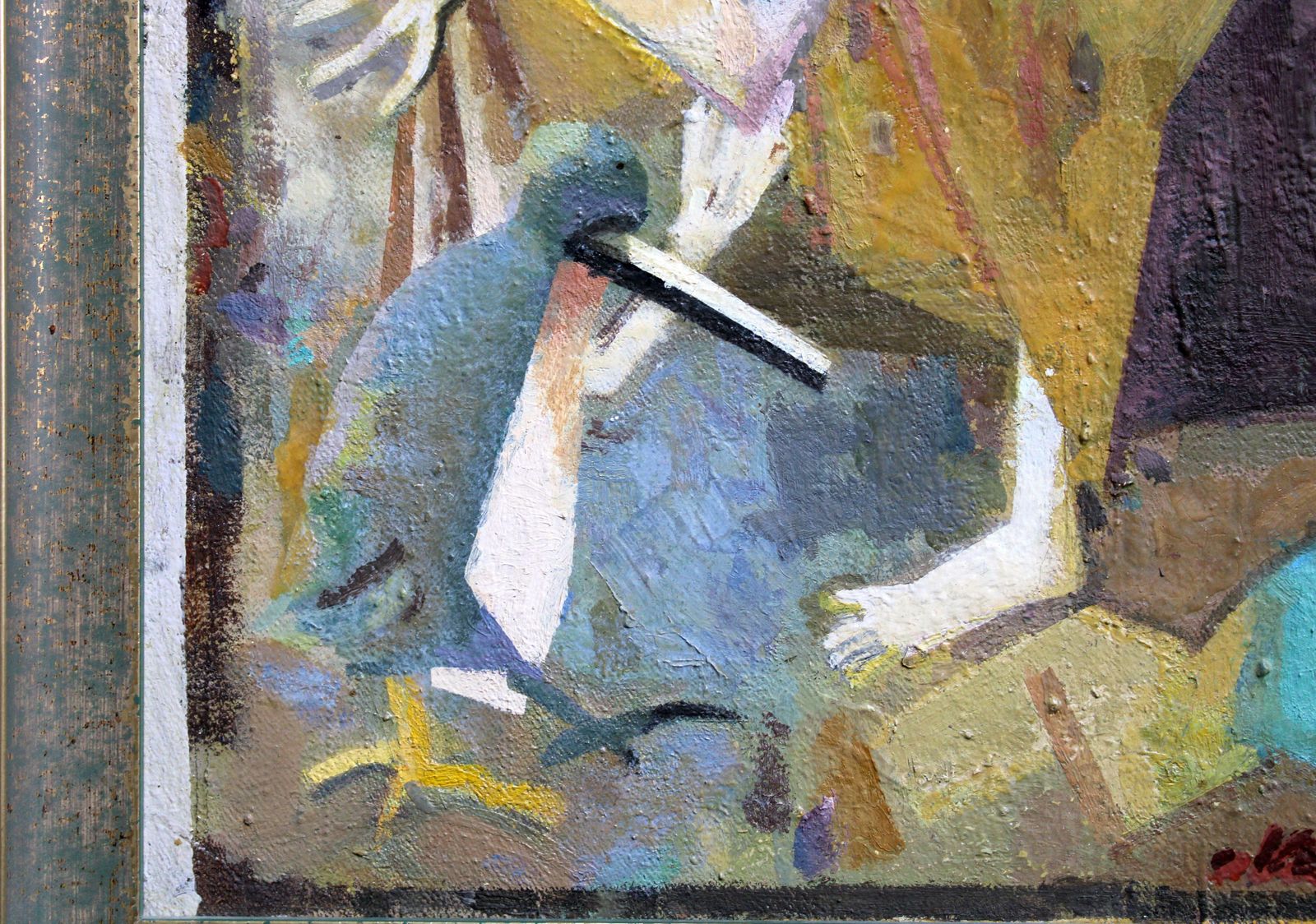 Victor Karnauh A Conversation. Oil, Canvas, Cardboard, 31, 5 X 27 Cm photo 730.0