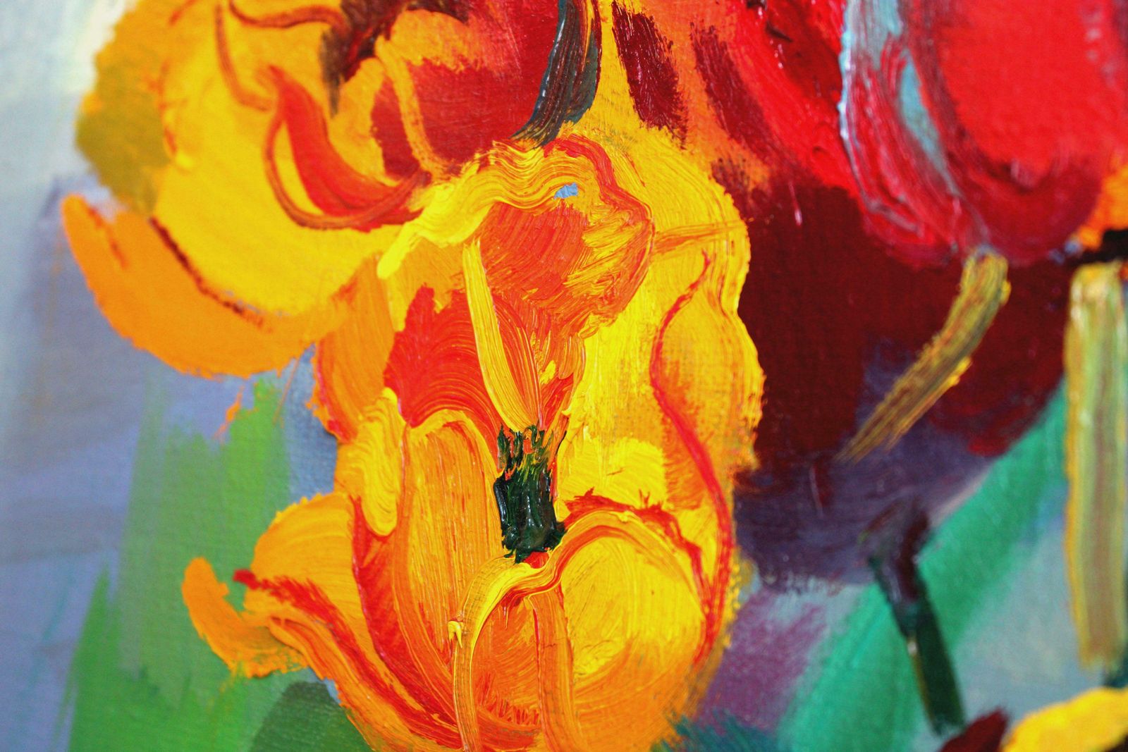 Zita Sudnika Tulips With A Rainbow. Oil On Canvas, 70x80 Cm 2007 photo 1503.0