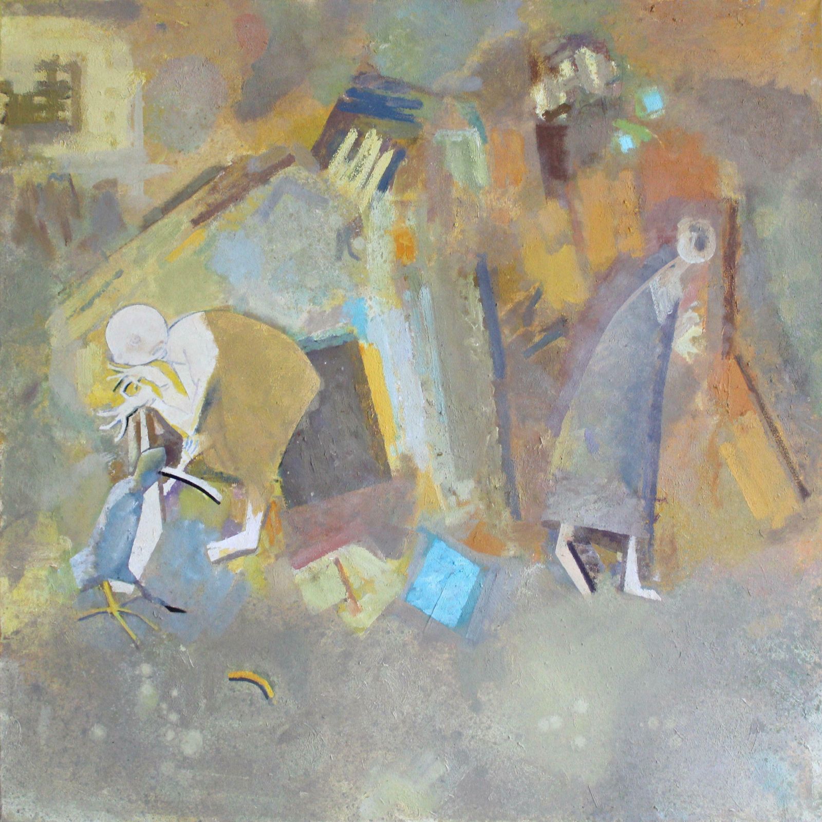 Victor Karnauh Meeting II. Oil On Canvas, 85x84.5 Cm