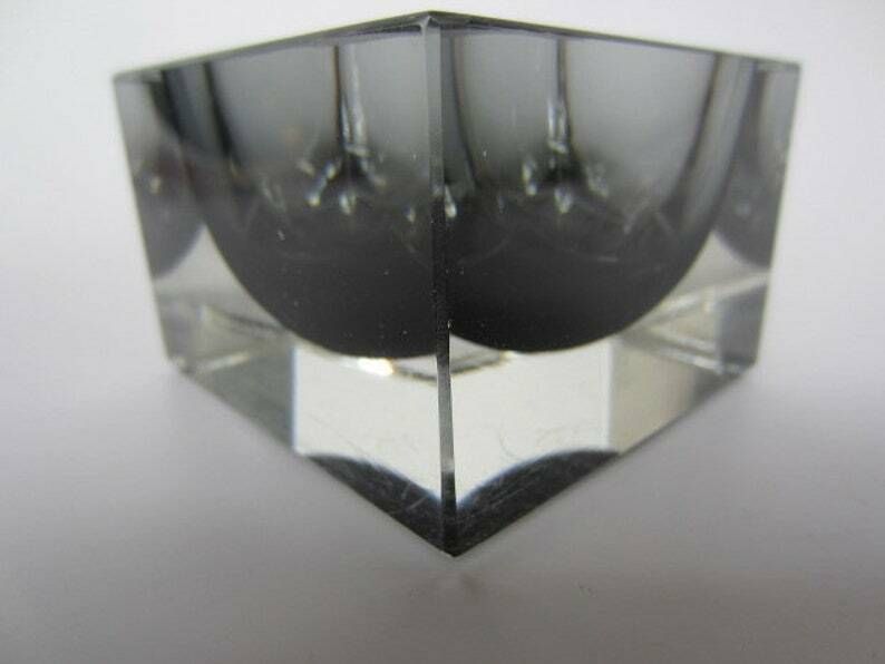 Vintage Italian Murano Mandruzzato Glass Bowl Sports Trophy Futuristic Look photo for sale