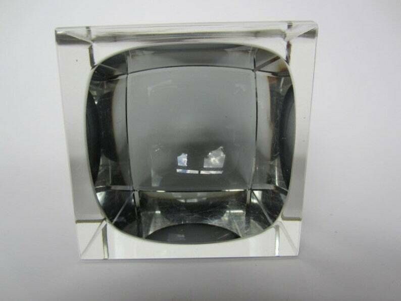 Vintage Italian Murano Mandruzzato Glass Bowl Sports Trophy Futuristic Look photo Home Decor