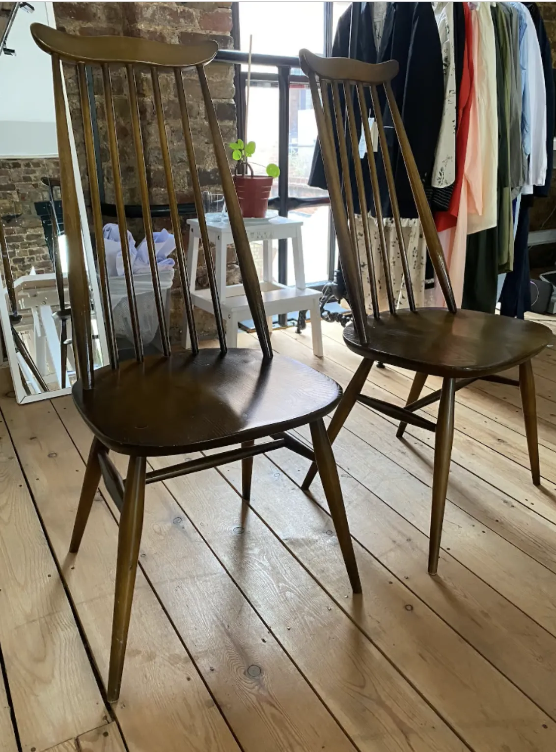 Antique Wooden Chairs (Set Of 2) photo for sale