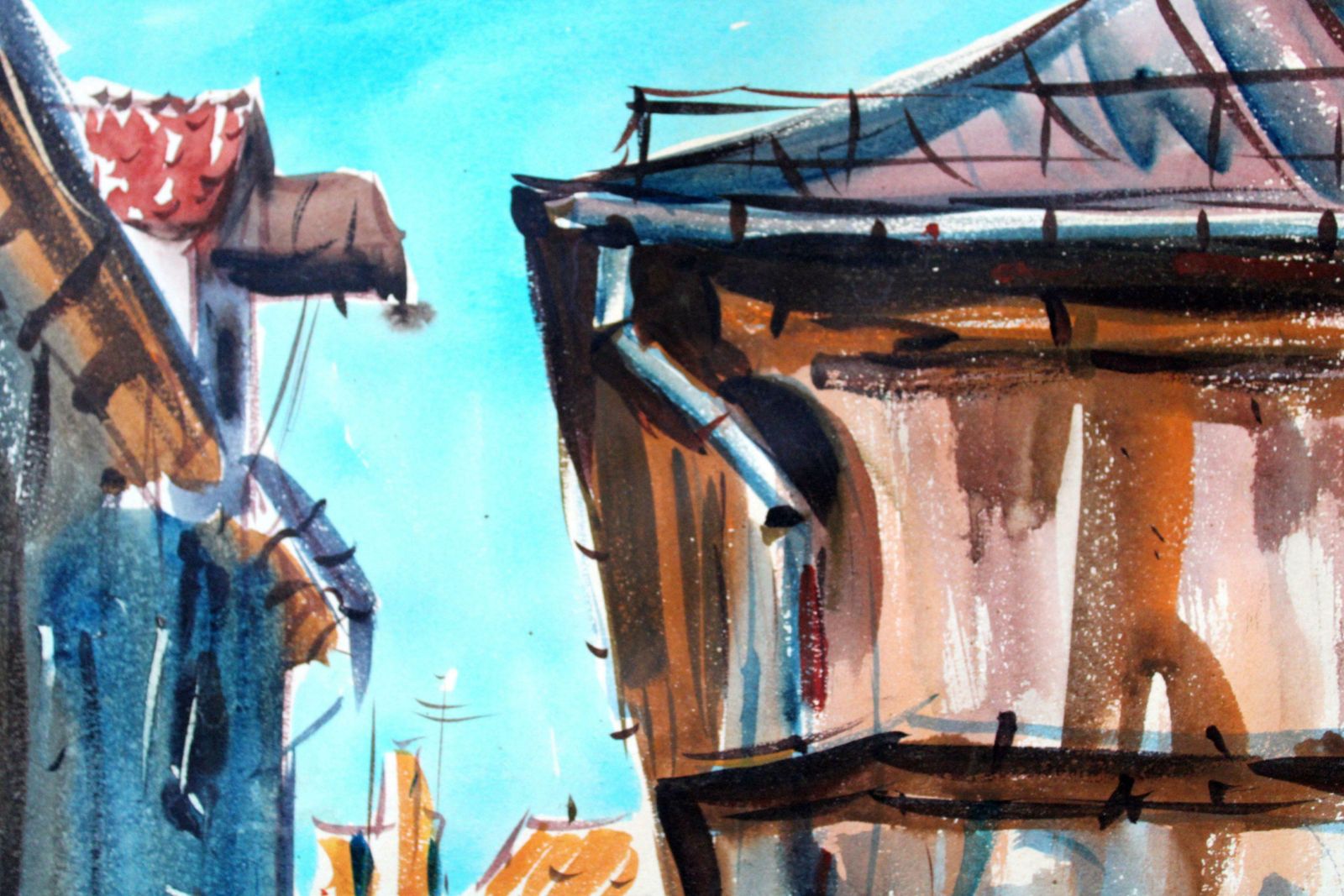 Janis Brekte Sunny Day In Old Riga. Paper, Watercolor, 42x30, 5 Cm photo 773.0