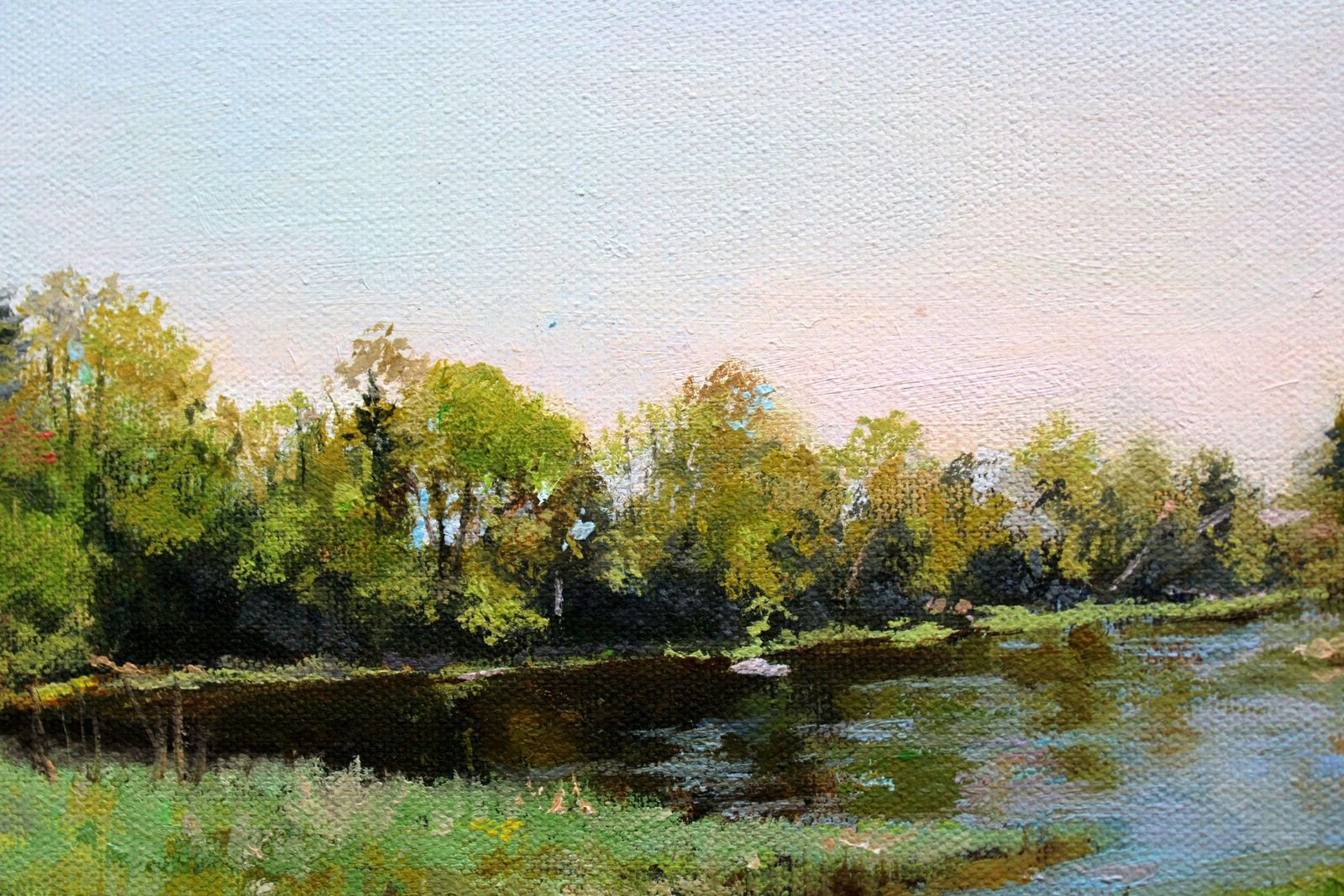 Janis Zingitis May. The Lobe River Flows Into Ogre. Oil On Canvas, 40x50 Cm 2023 photo vinterior