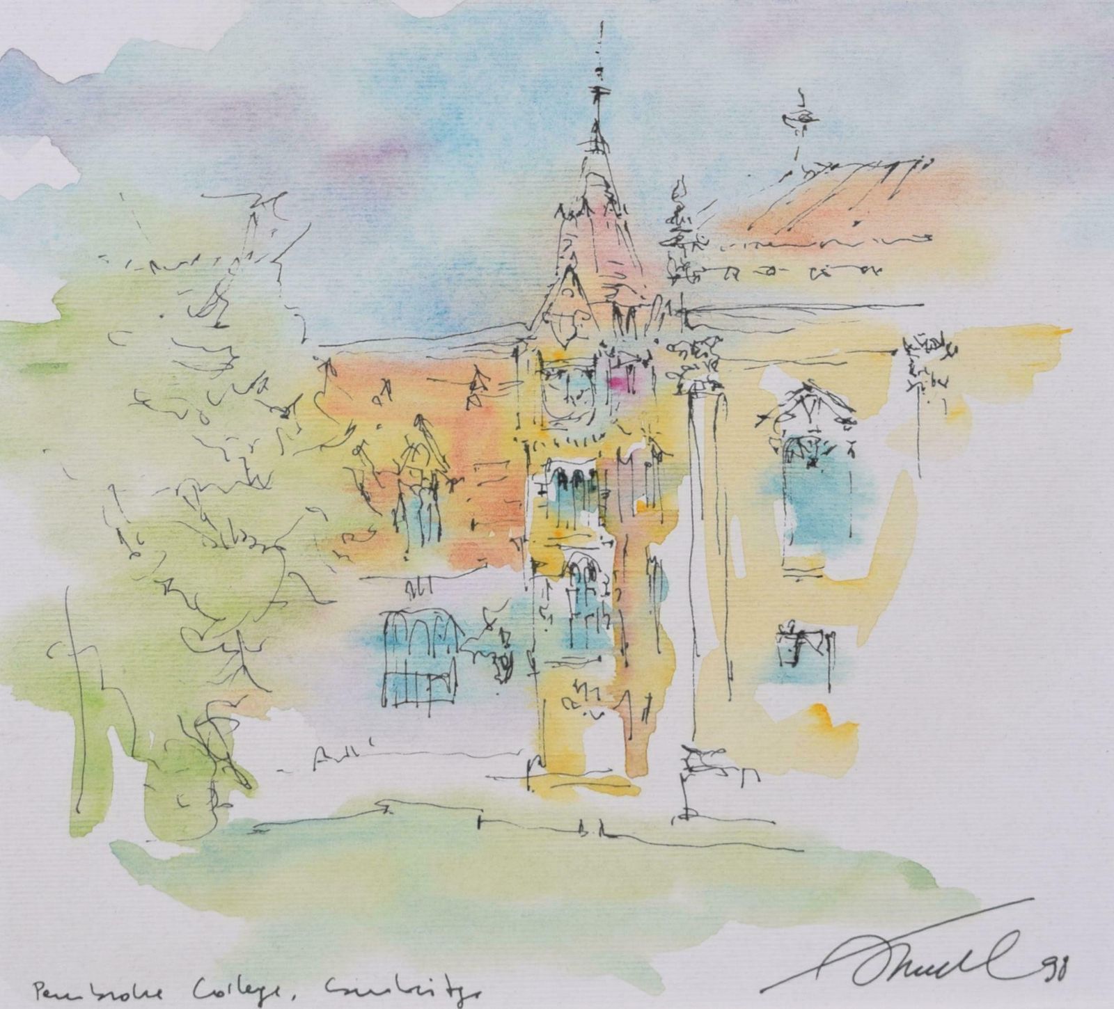 Unknown Pembroke College, Cambridge Watercolour Vignettes 1998 photo furniture