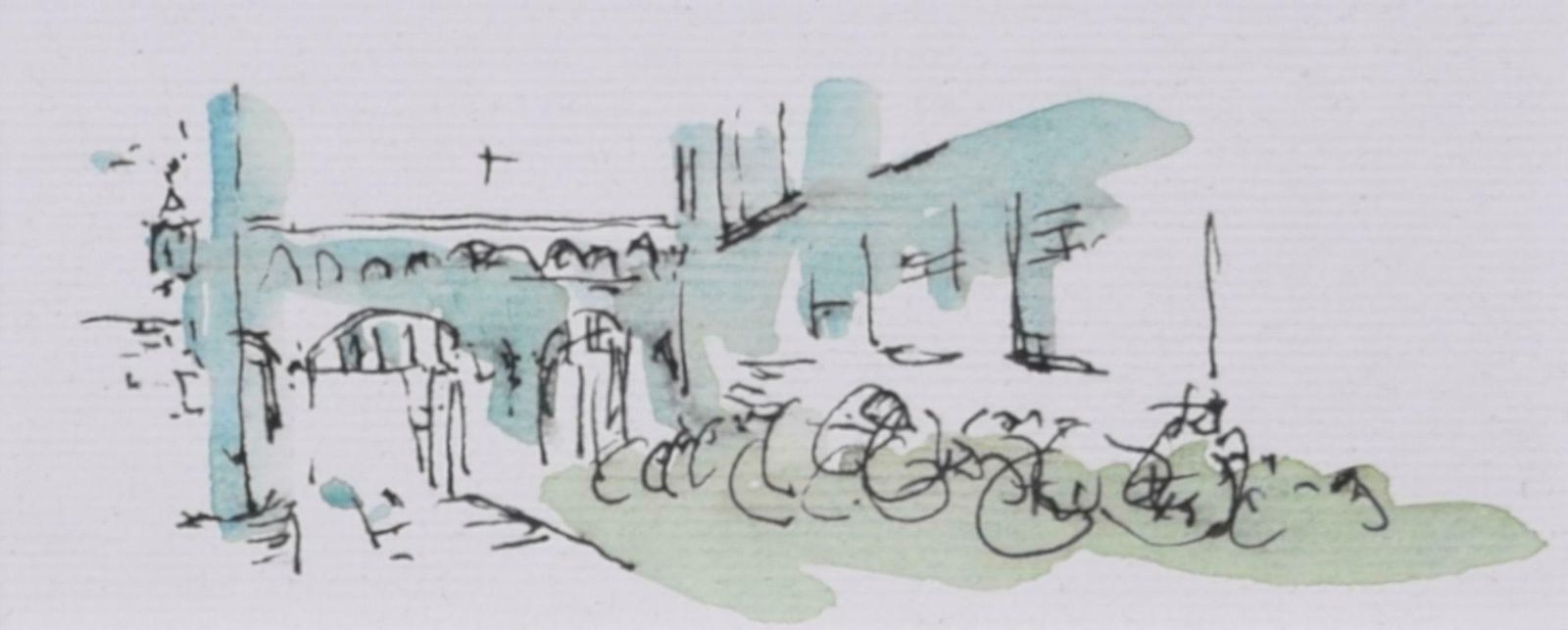 Unknown Pembroke College, Cambridge Watercolour Vignettes 1998 photo vinterior