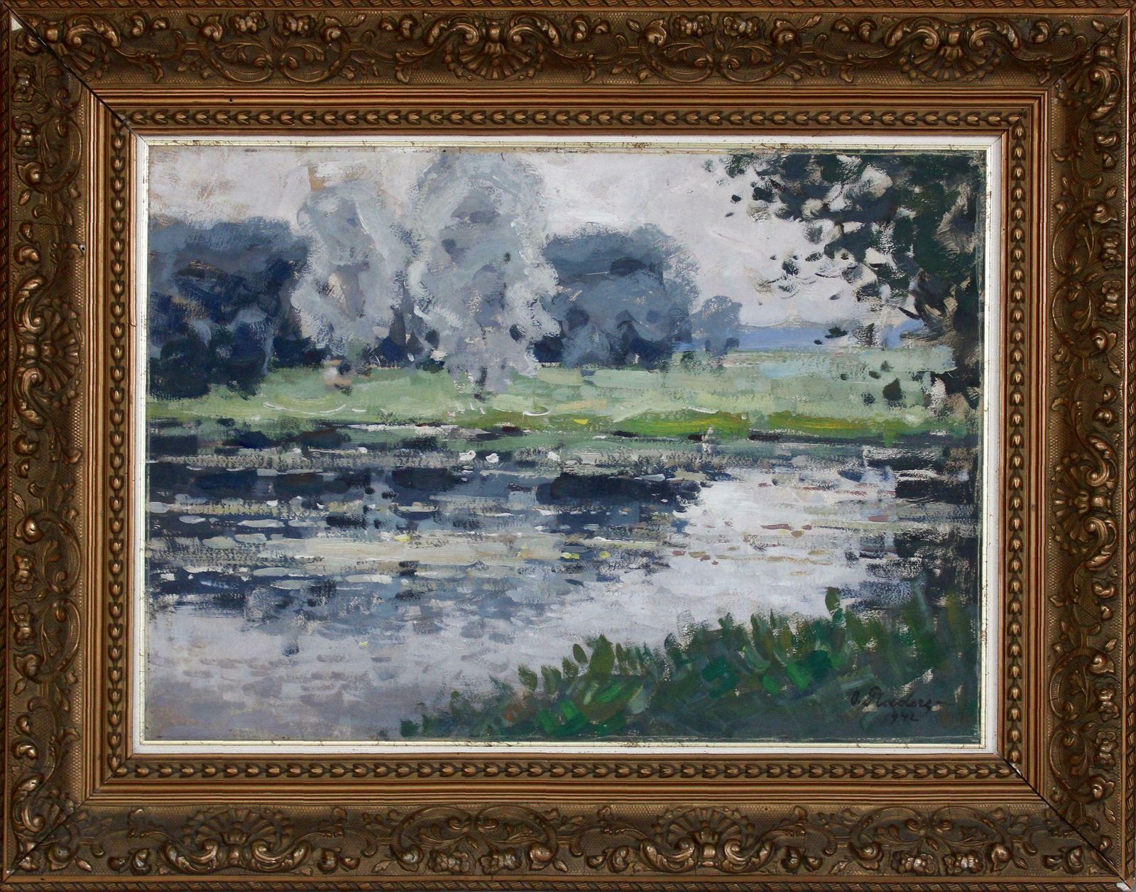 Oto Plader Landscape. 1942, Cardboard, Oil, 50x69.5 Cm photo furniture