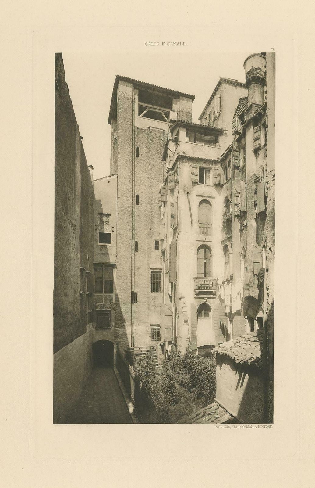 Antique Print Of The Bell Tower Of San Salvador In Venice, Italy, 'Circa 1890' photo furniture