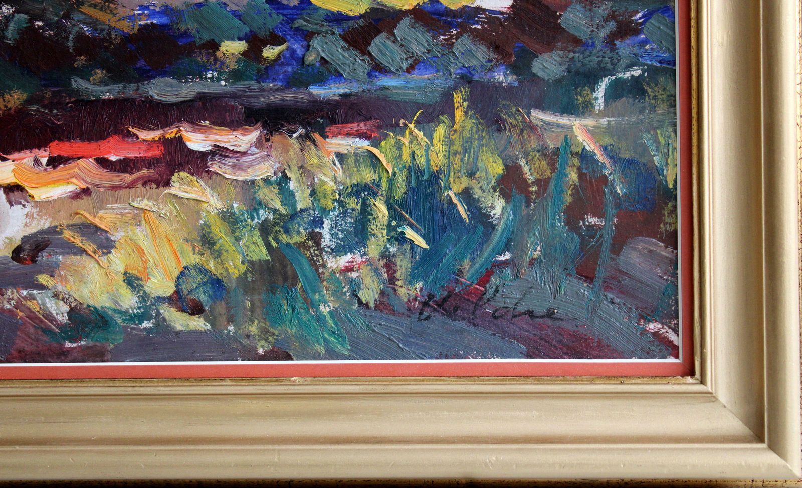 Harijs Veldre Sunset. Cardboard, Oil, 50x70 Cm photo for sale