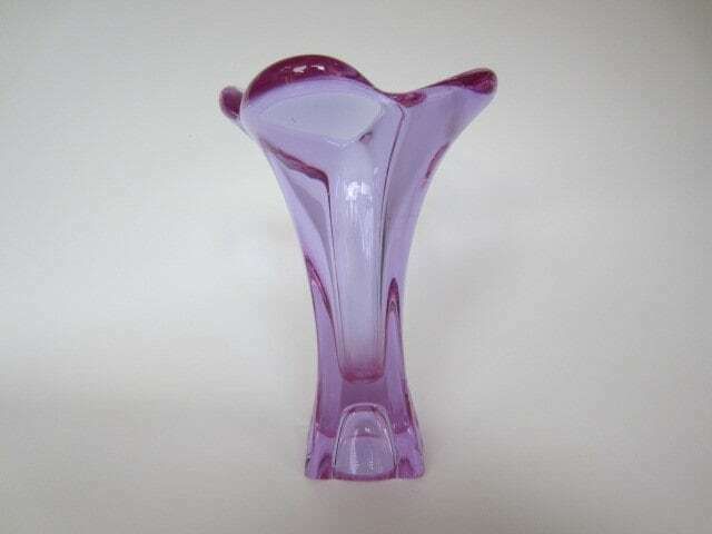 Murano/Czech Colour Changing Pink Alexandrite Sommerso Art Glass Bud Vase 1970's photo Home Decor