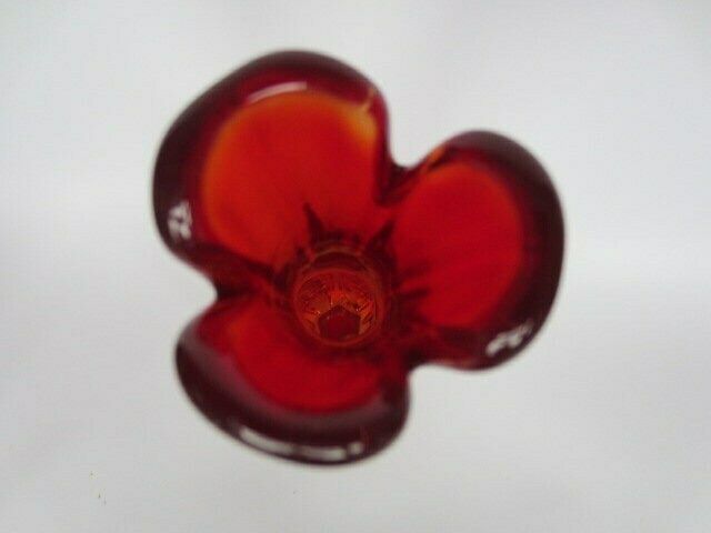 Mcm Italian Murano Bright Red And Peach Art Glass Pulled Rib Sommerso Vase C60s photo vintage