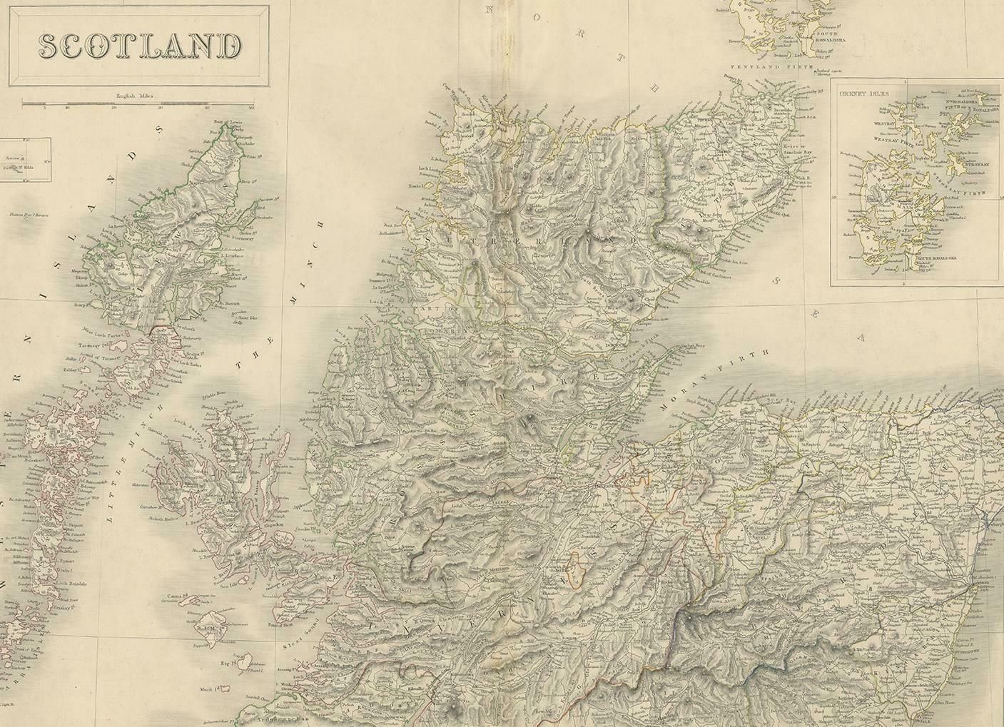 Antique Map Of The Northern Part Of Scotland By Black '1854' photo furniture