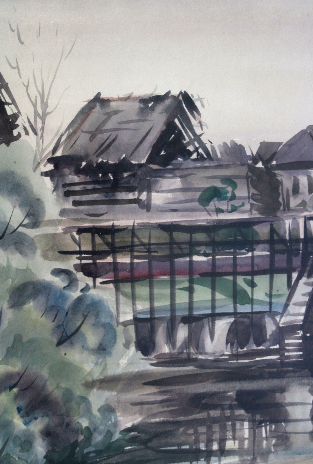 Janis Brekte The Old Dam. 1959, Cardboard, Watercolor, 68x54 Cm photo 756.0