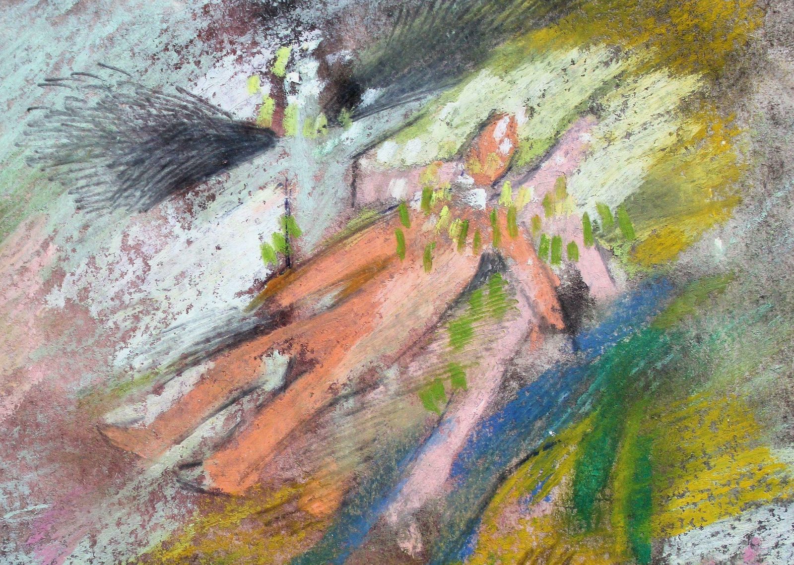Atis Ievins Flight Over The Ground. 1996, Paper, Mixed Media, 29x20.5 Cm photo Art
