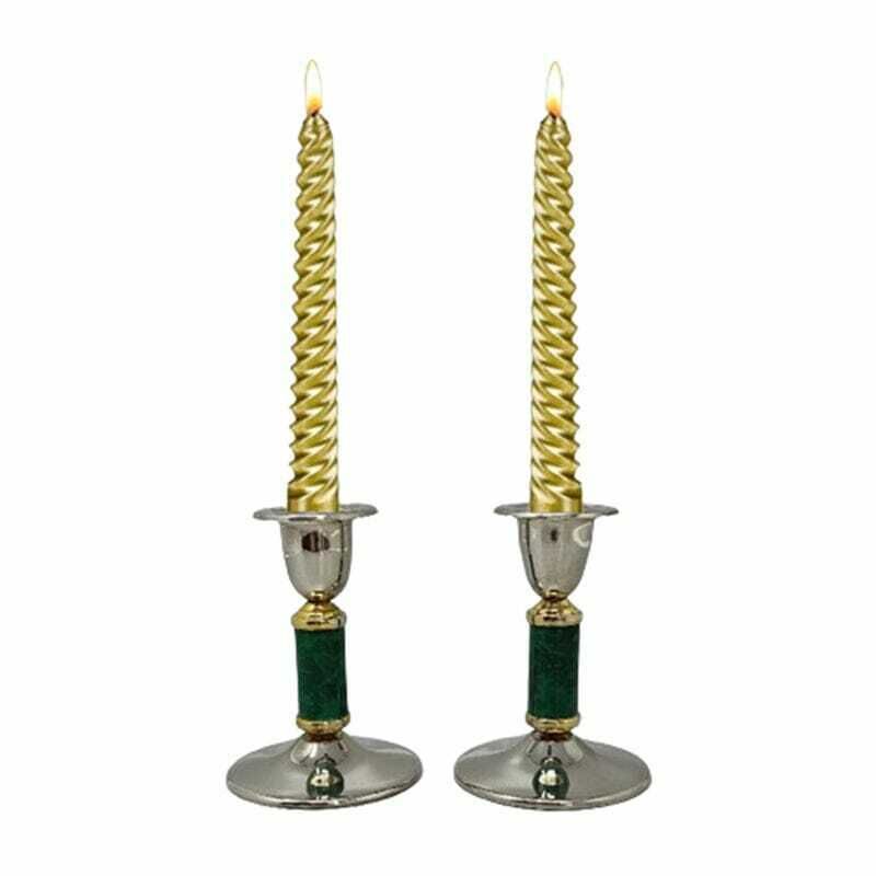 1960s Gorgeous Pair Of Green Candle Holders. Made In France
