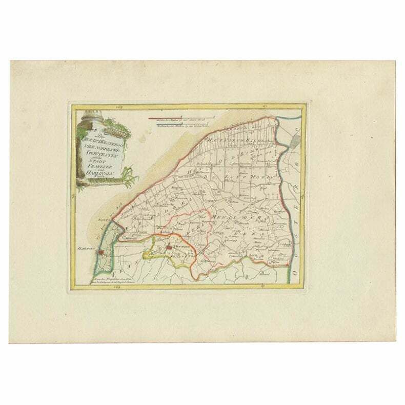 Antique Map Of The Region Of Franeker And Harlingen By Von Reilly, 1791