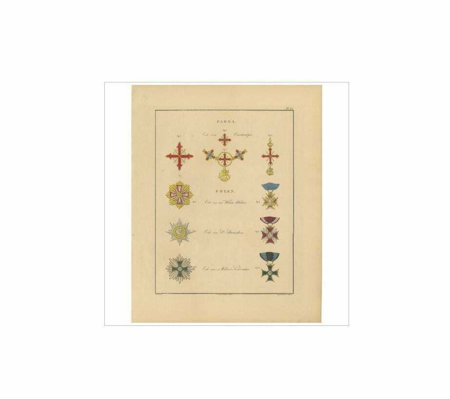 Antique Print Of Various Medals Of Parma & Poland By G.L. De Rochemont, 1843 photo Art
