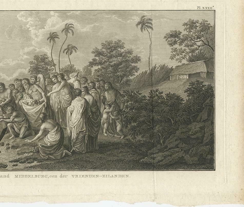 Antique Print Of The Landing At Middelburg Island By Cook, 1803 photo Art