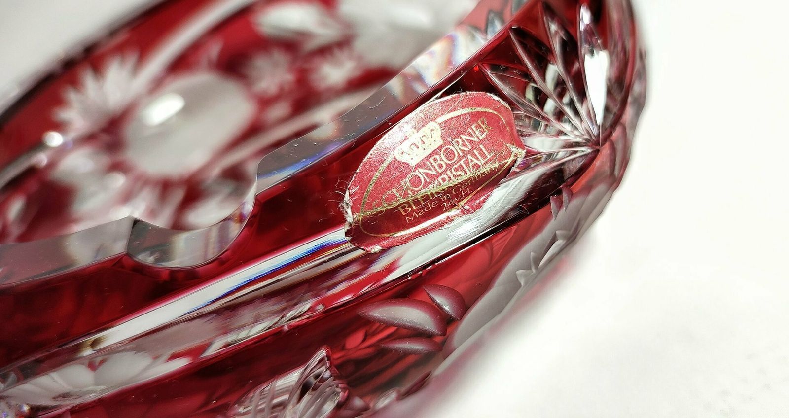 Schonborner Bleikristal Cut Crystal Ashtray, Germany, 1970s photo vinterior