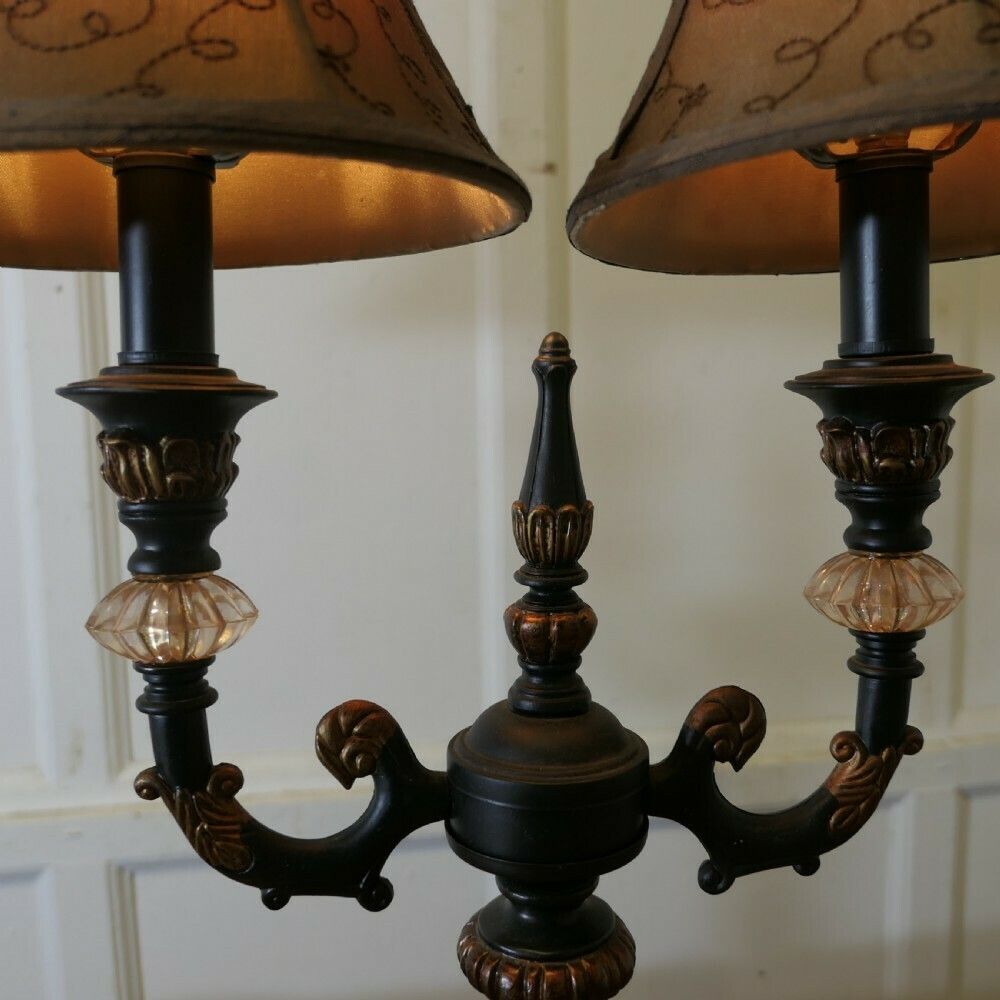 Pair Of Large Art Deco Hollywood Regency Twin Table Lamps photo 600.0