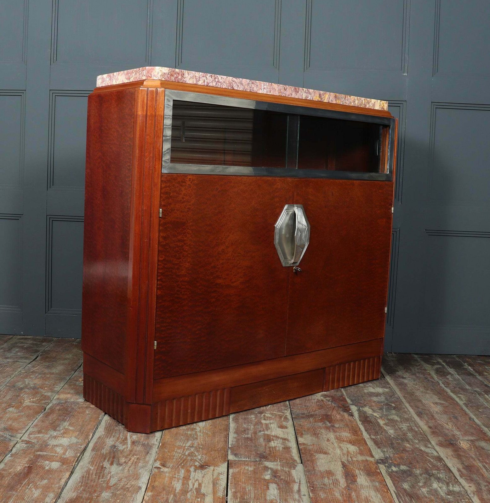 photo for sale French Art Deco Cabinet In Pomelle Sapele