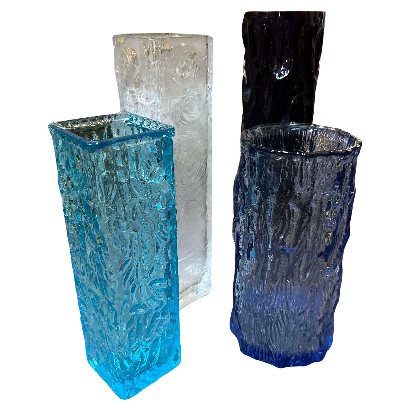 1970s Set Of Four Space Age Glass European Vases