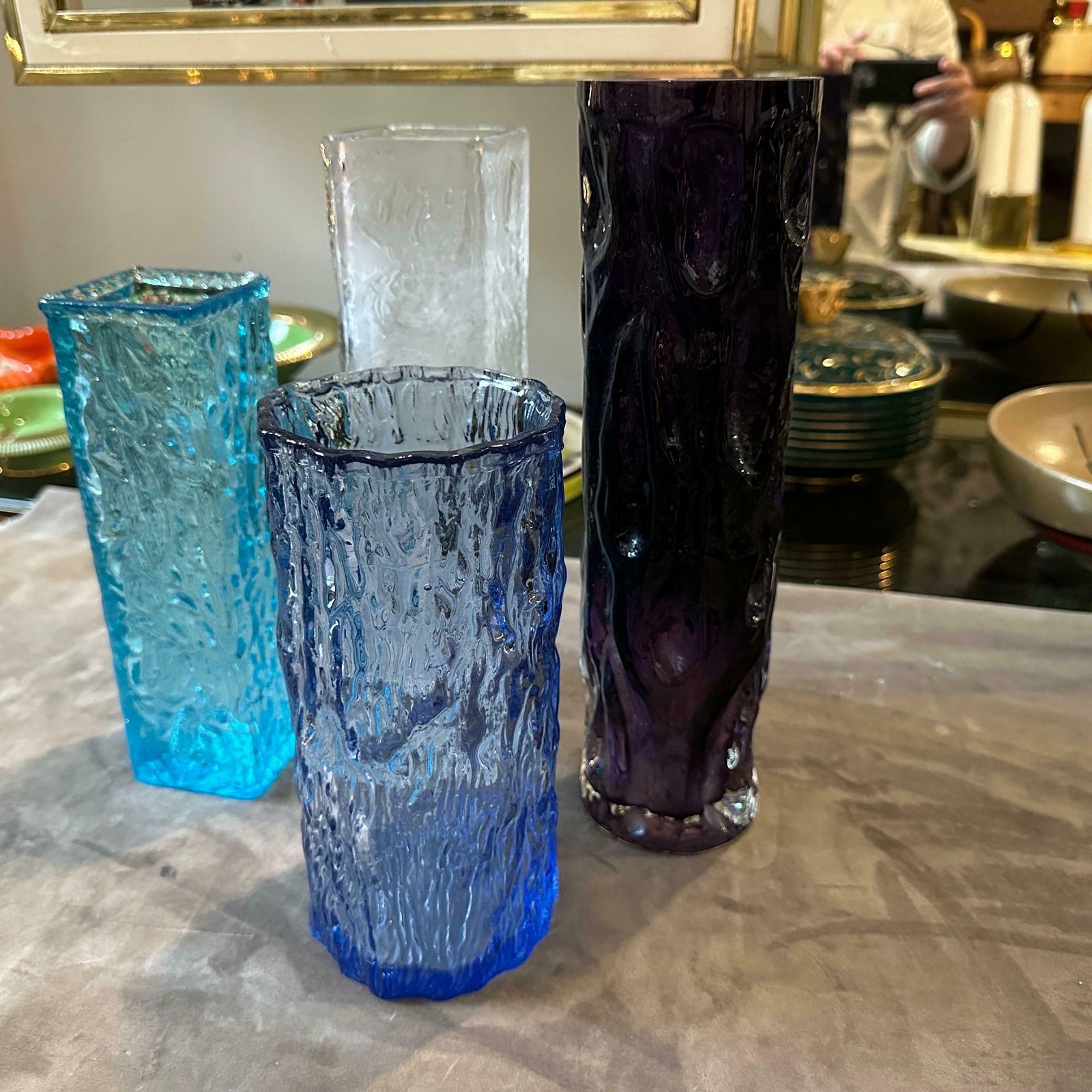 photo furniture 1970s Set Of Four Space Age Glass European Vases