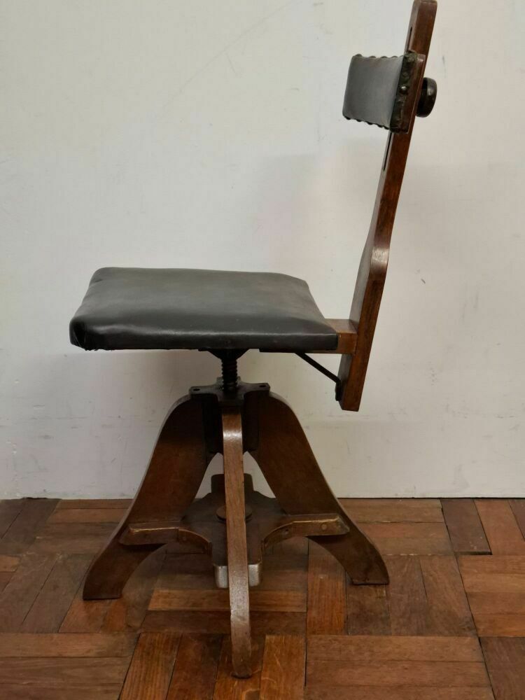 Draftmans/ Operators Stool By Glenisters Of High Wycombe, England, Wwii photo vinterior