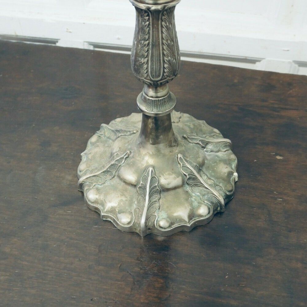 Art Nouveau French Silver Metal And Crystal 5 Branch Candelabra photo Home Decor