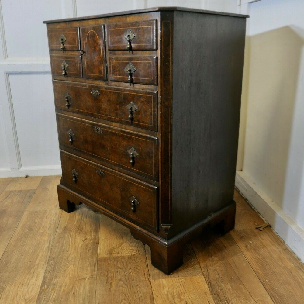 A Fine Bur Walnut And Oak Chest Of Drawers photo 1500.0