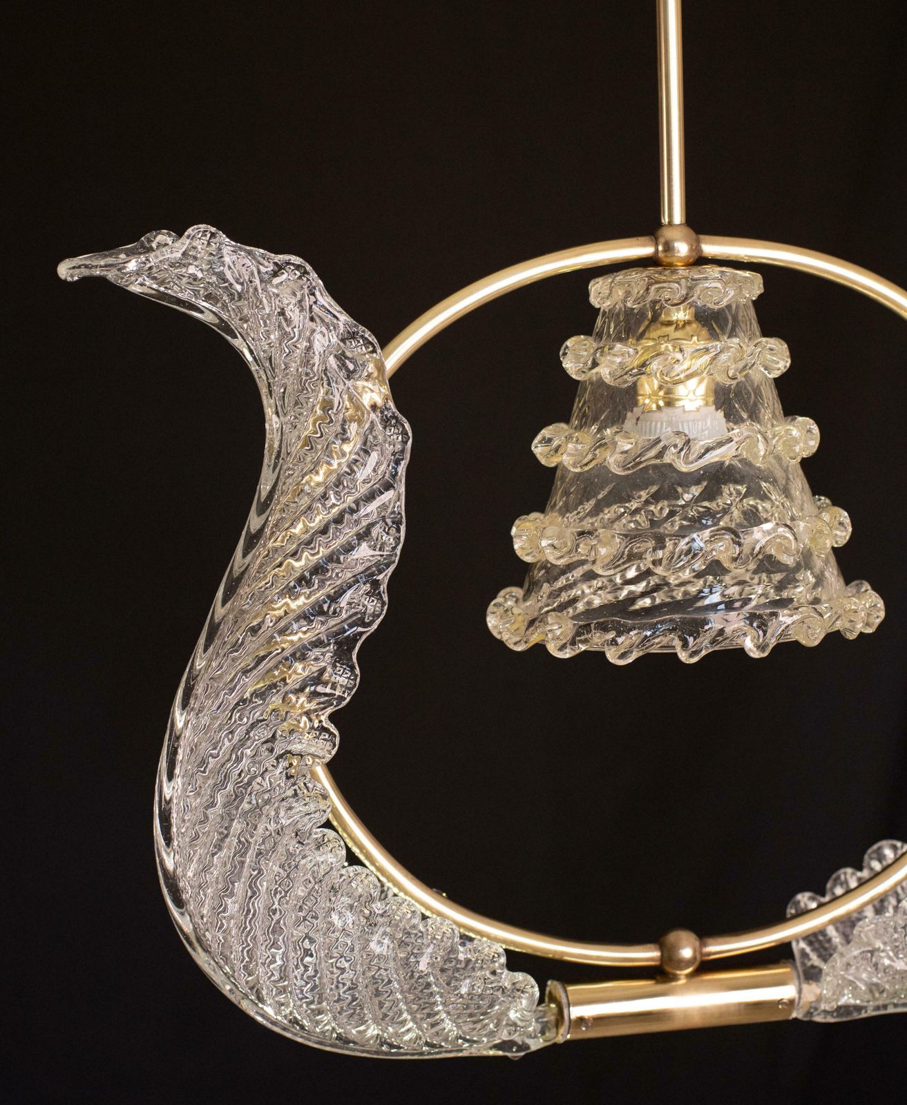 Elegant Art Decò Barovier And Toso Chandelier, 1940s photo vinterior