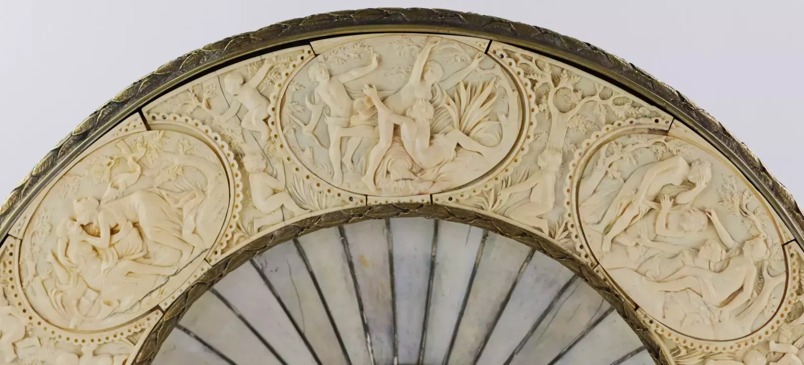 A Magnificent Neo Renaissance Bacchus Dish Inlaid With Ivory On Wood In The Manner Of Johann Michael Maucher (1645 1701) photo for sale