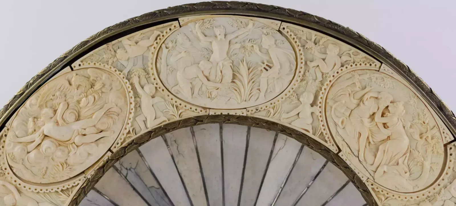 A Magnificent Neo Renaissance Bacchus Dish Inlaid With Ivory On Wood In The Manner Of Johann Michael Maucher (1645 1701) photo Art