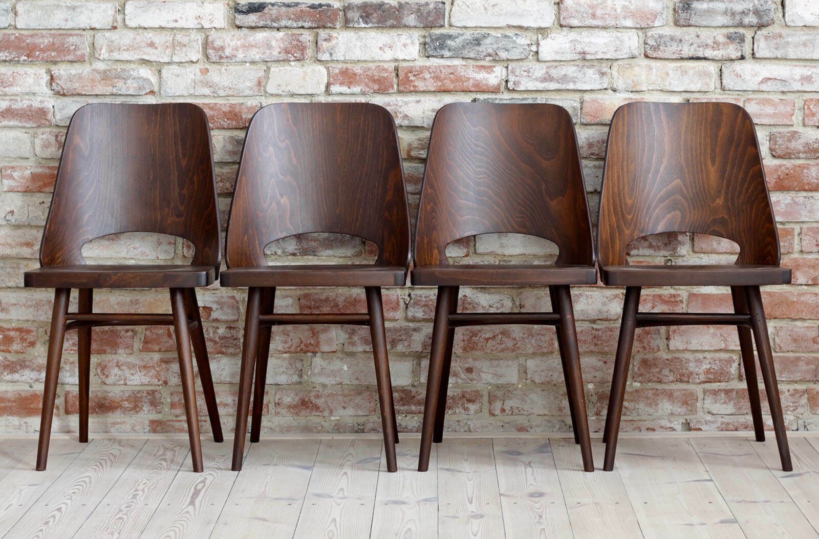Set Of 8 Dining Chairs By Radomir Hofman For Ton, Model 514, Beech Veneer photo 4300.0