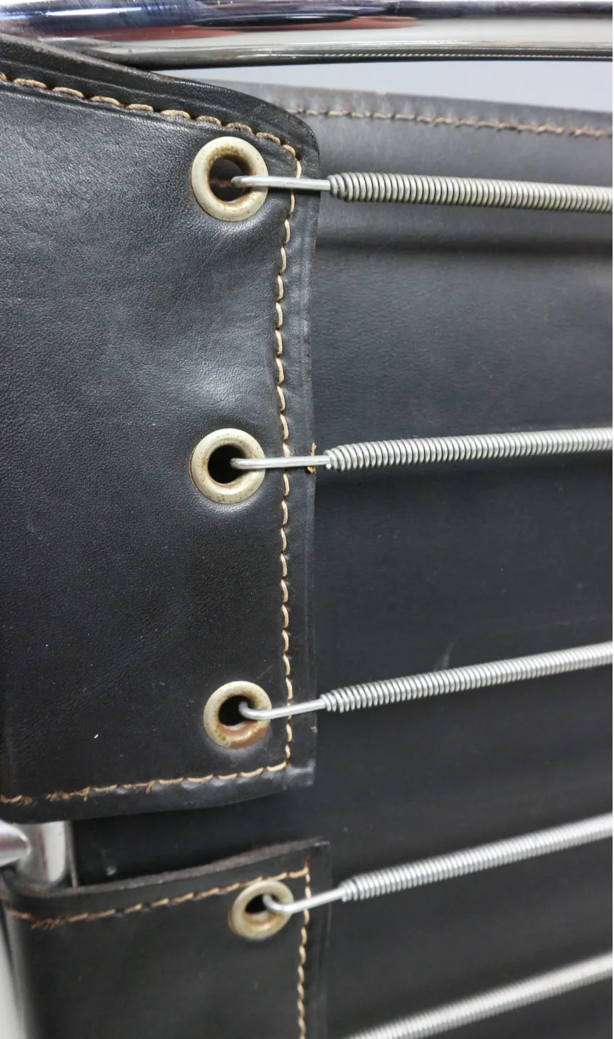 Furniture Le Corbusier Vintage Black Leather Armchair Model  Lc1 For Cassina, 1970s photo