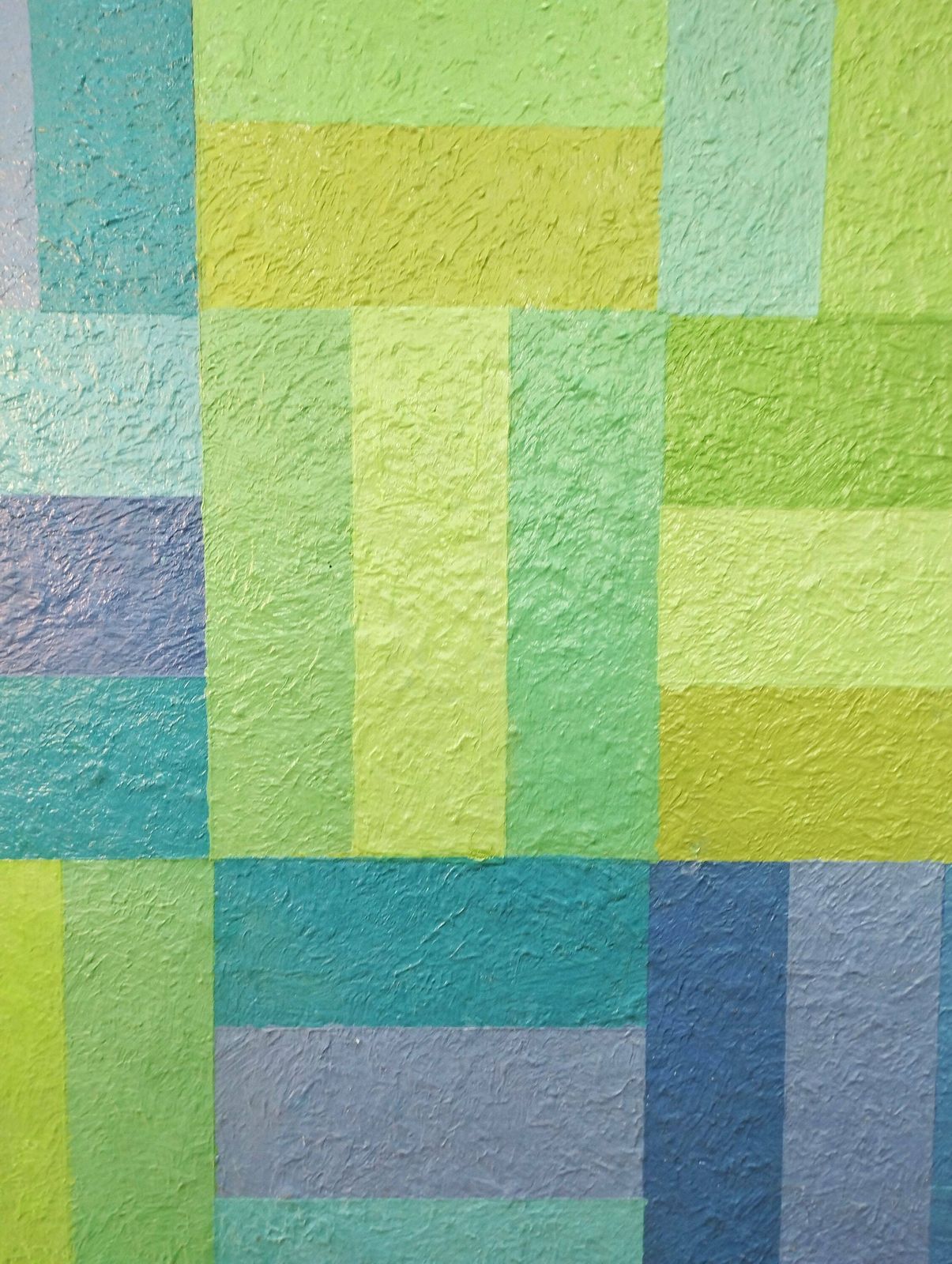 Original Artwork – Blue And Turquoise Geometric Squares – Margaret Sowerby photo Art