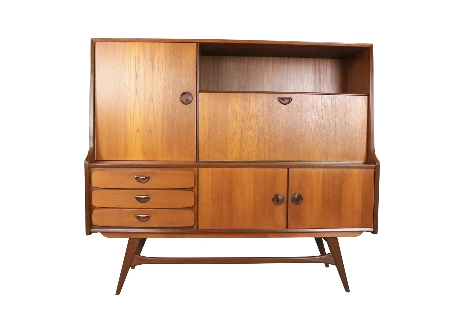 Louis Van Teeffelen Teak Highboard / Credenza For Wébé, 1960s photo furniture