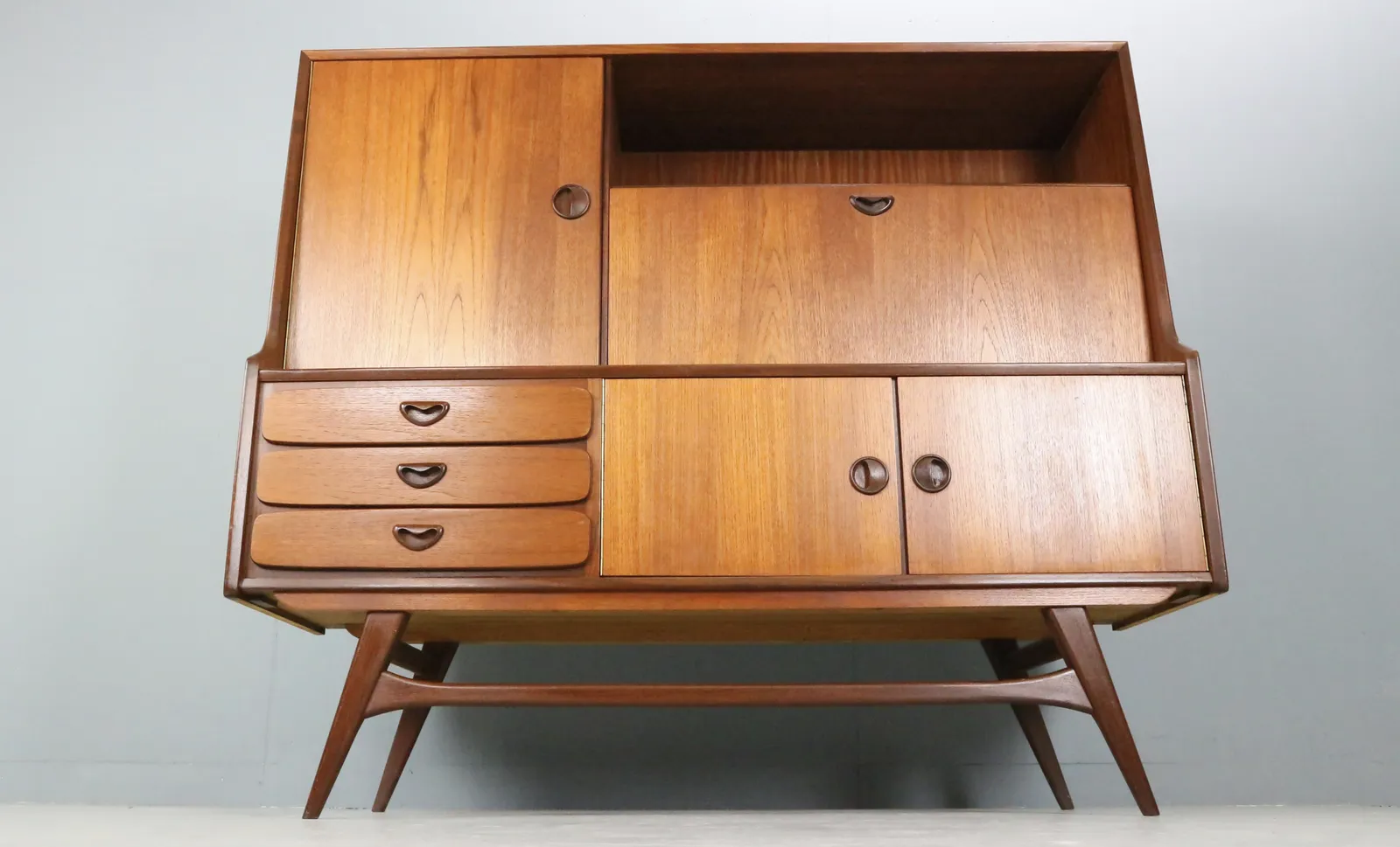 photo for sale Louis Van Teeffelen Teak Highboard / Credenza For Wébé, 1960s