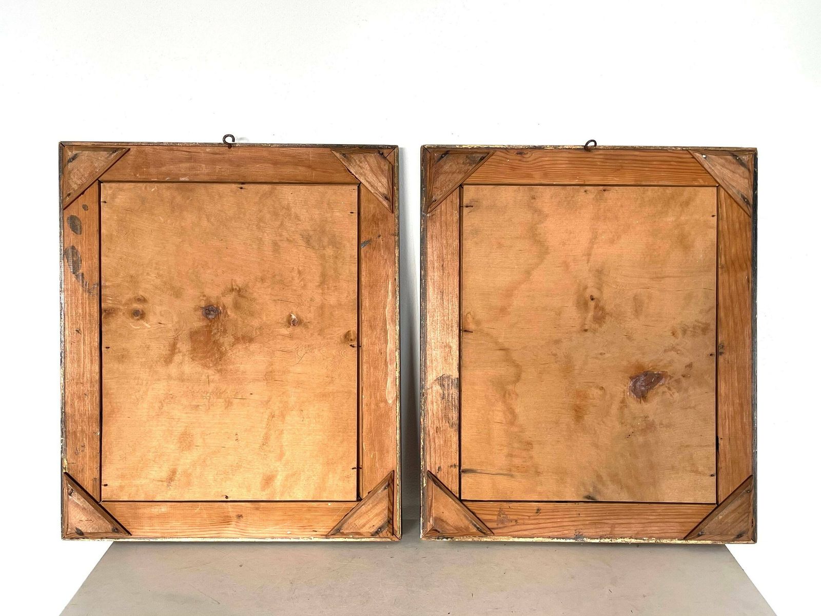 photo for sale Vintage Insertia Marquetry Wooden Artworks From The Mid Century With Motive Of Lively Towns And Church
