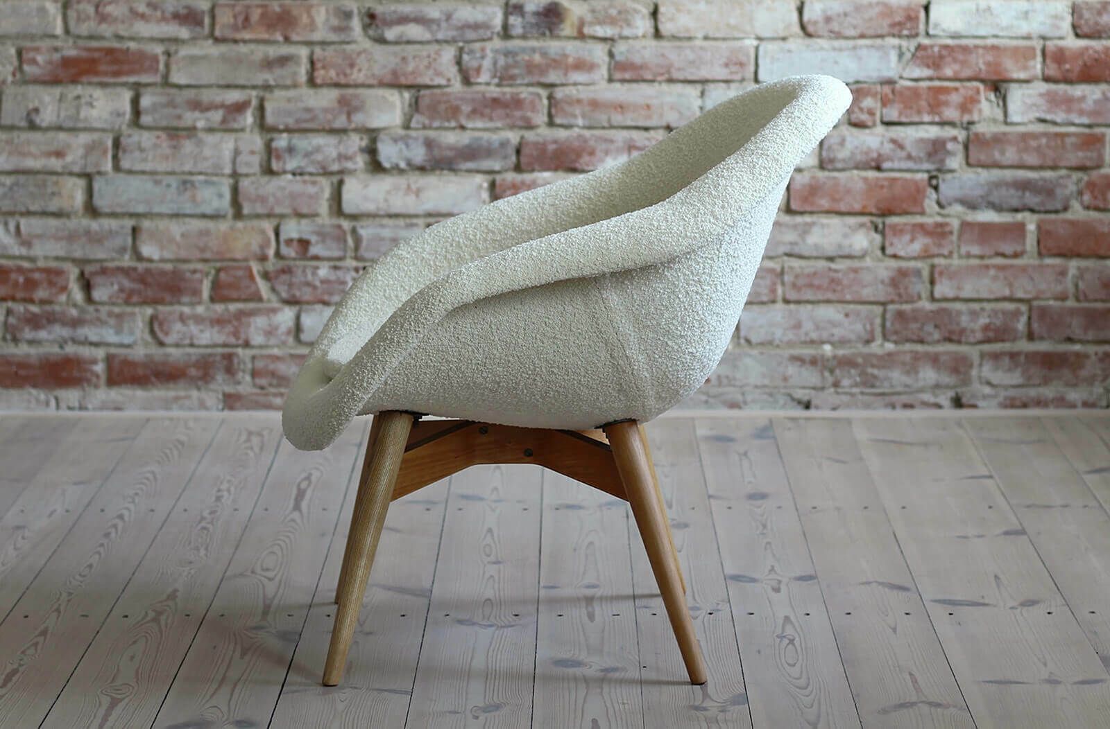 Mid Century Modern Lounge Chair By M. Navrátil, 1950s, French Boucle Fab photo Furniture