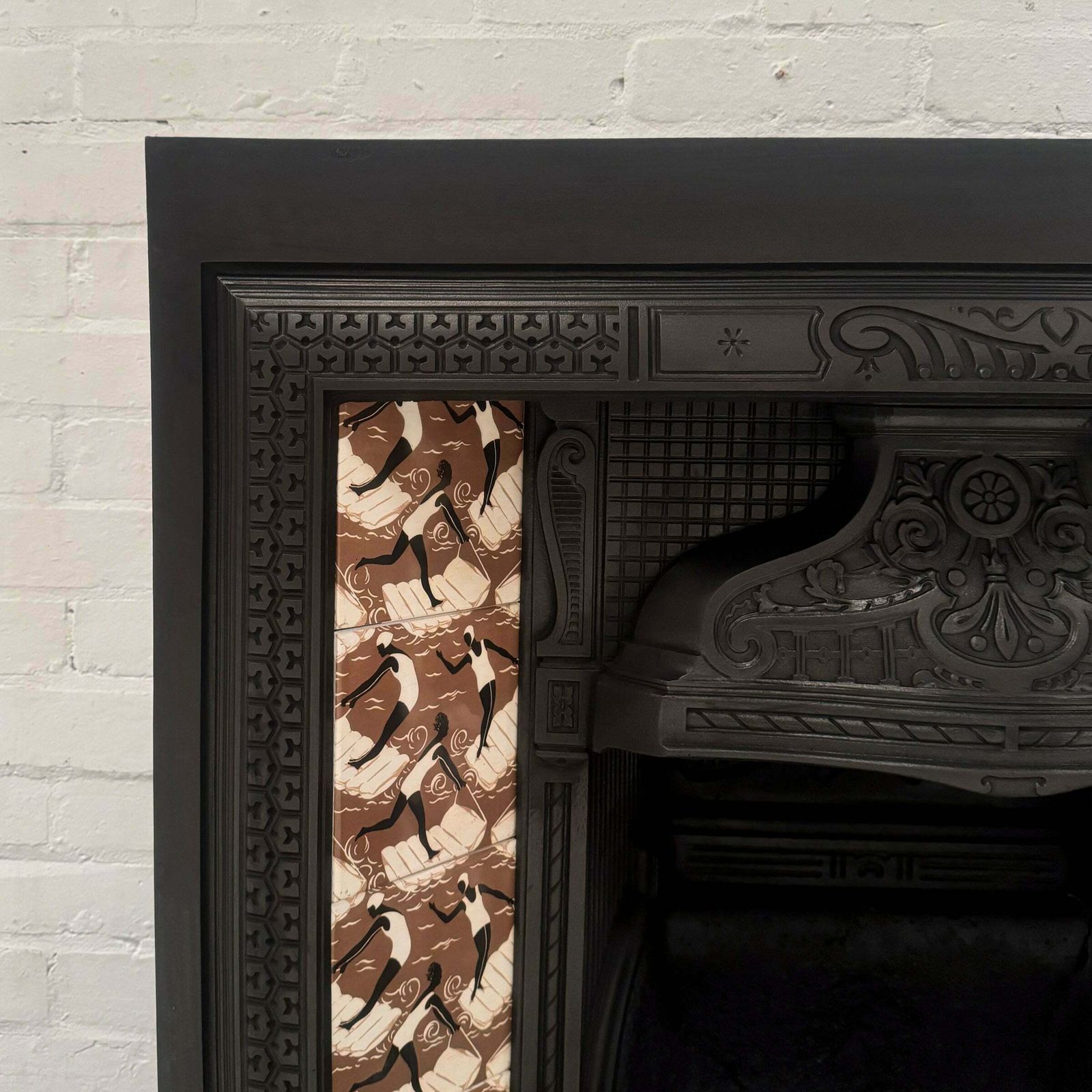 Antique Victorian Tiled Cast Iron Fireplace Insert photo Home Fixtures