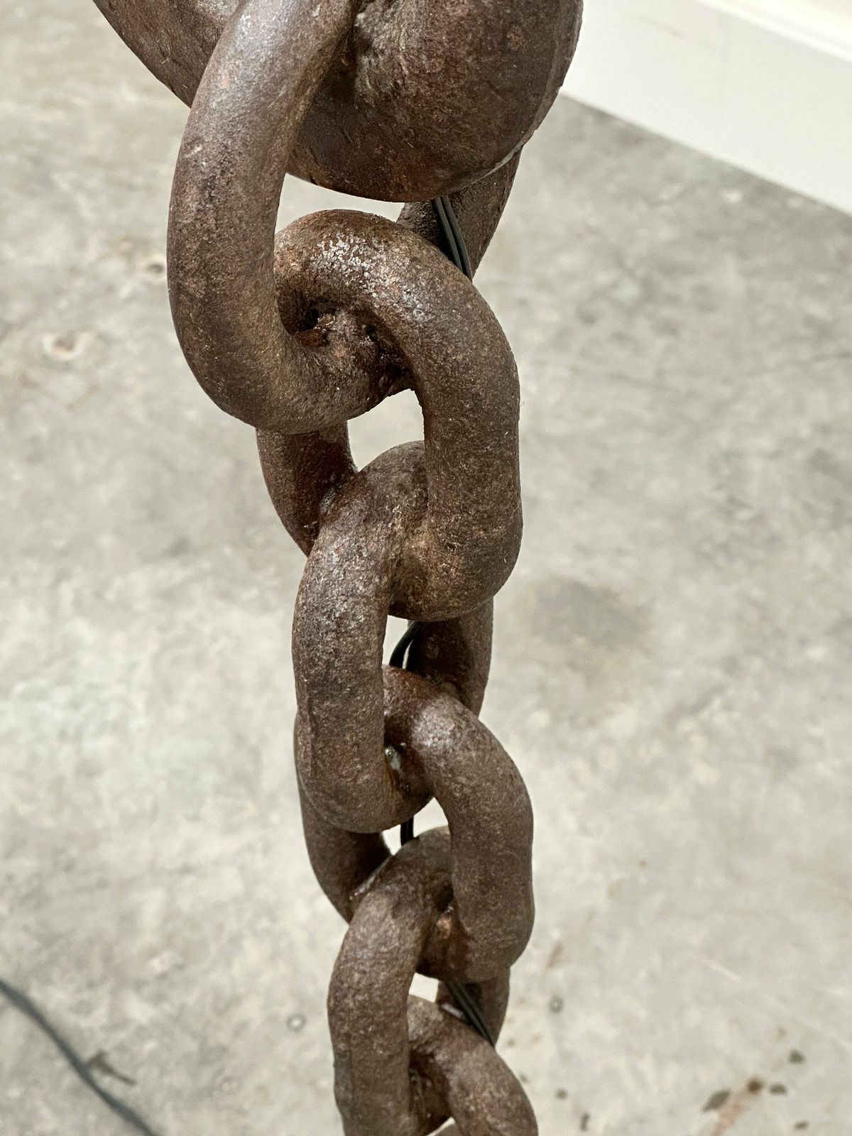 photo for sale Brutalist Cast Iron & Marine Chain Links Floor Lamp, France 1960s.