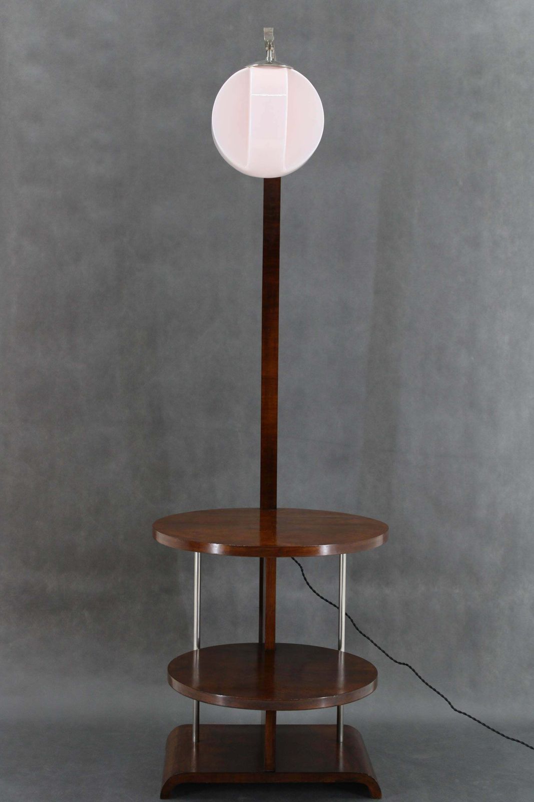 1954.0 1930s Jindrich Halabala Floor Lamp In Walnut Finish , Restored photo