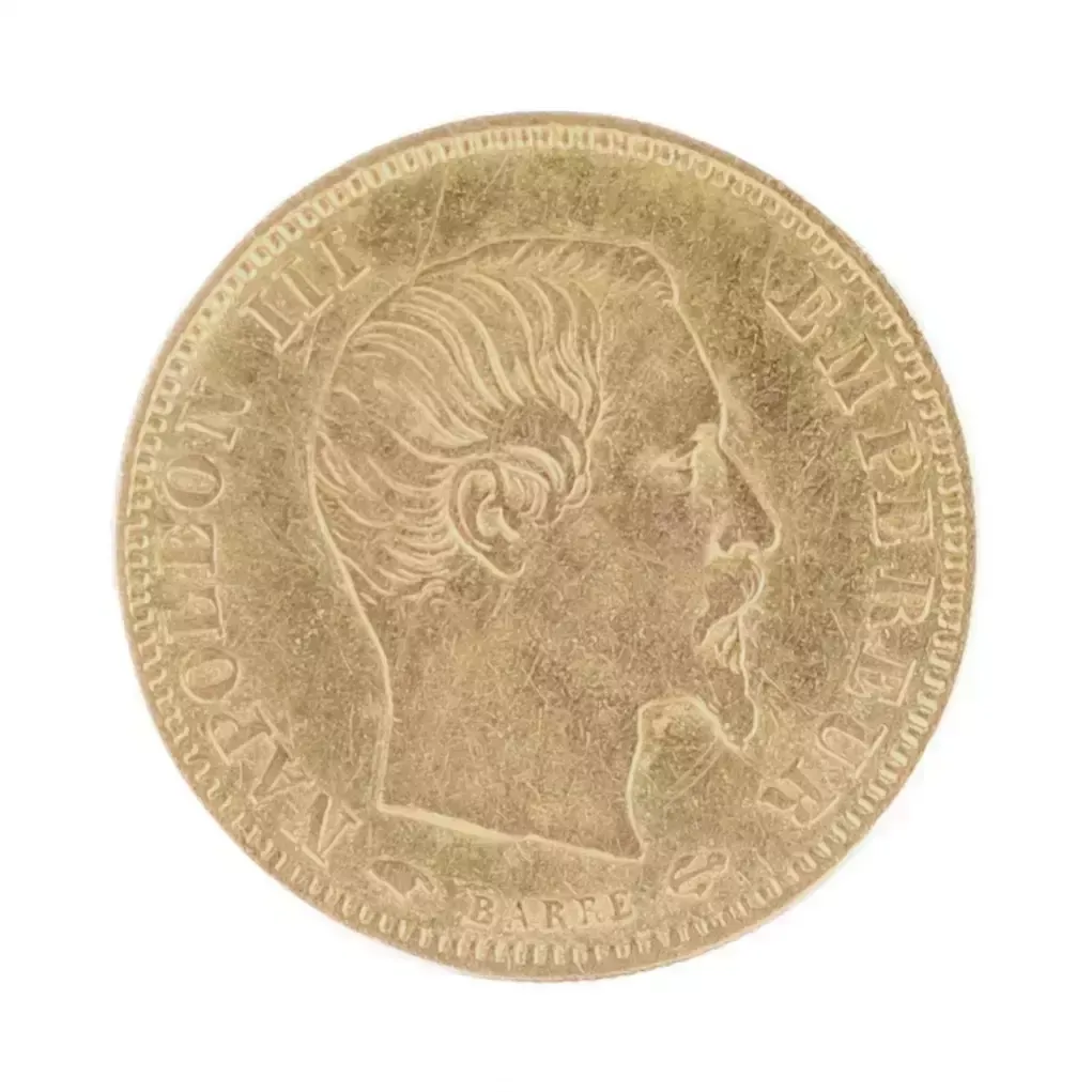 Second Empire / Napoleon III (1852 1870). 5 Francs Bareheaded Coin. photo furniture