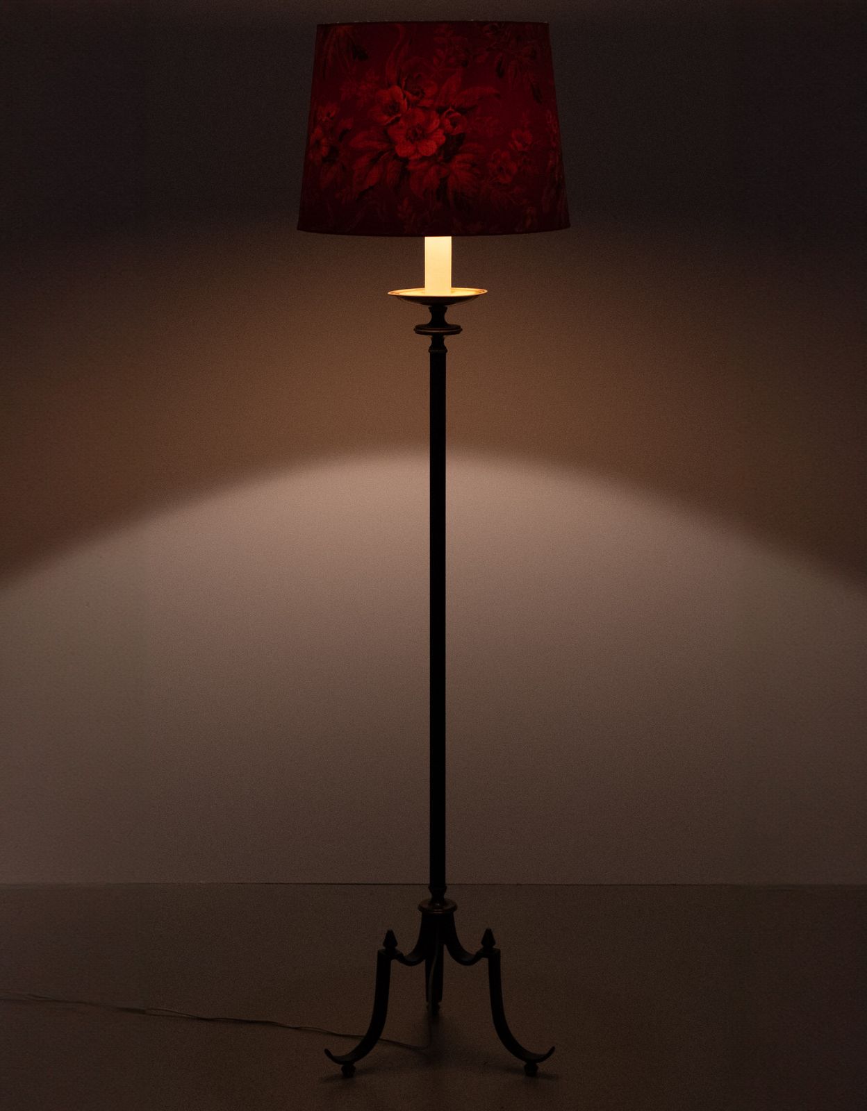 Superb French Tripod Green And Brass Floor Lamp 1950s photo buy