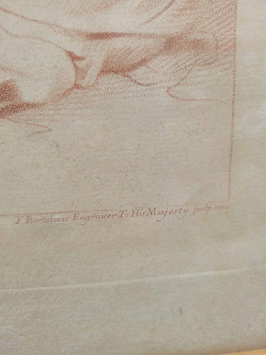 Saint Matthew And The Angel, Engraving After Le Guercin, 18th Century photo for sale