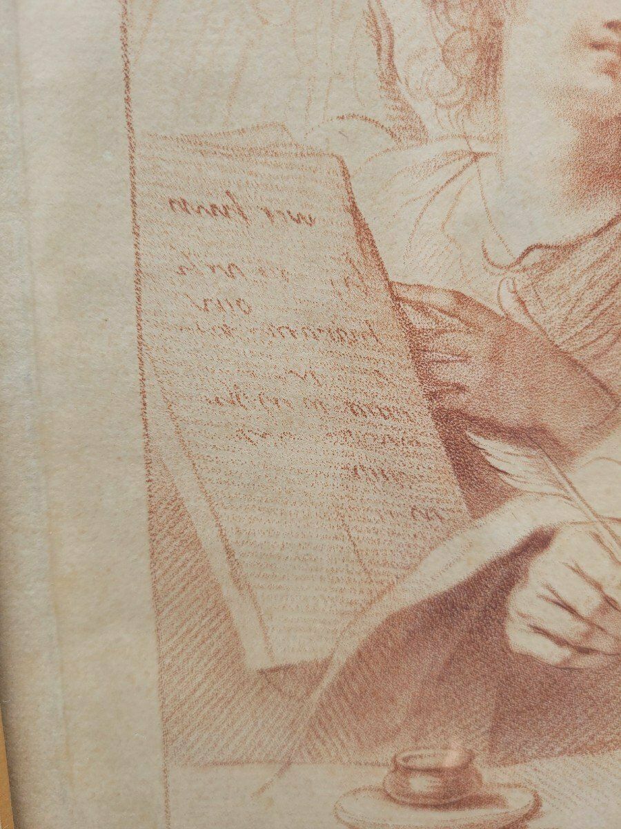 Saint Matthew And The Angel, Engraving After Le Guercin, 18th Century photo vinterior