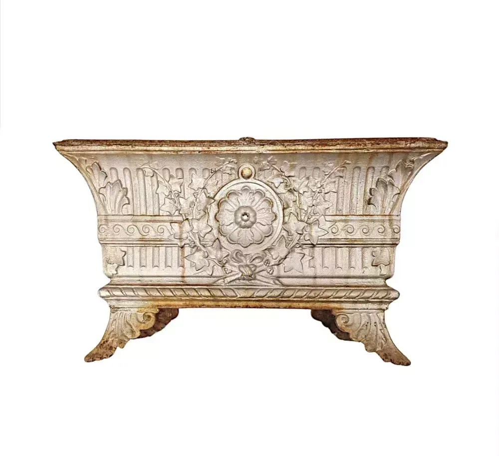 A Very Rare And Fine Pair Of 19th Century Cast Iron Garden Planters photo furniture